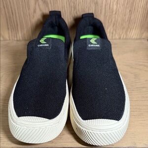 Cariuma Black Slip-On Sneakers with White Soles